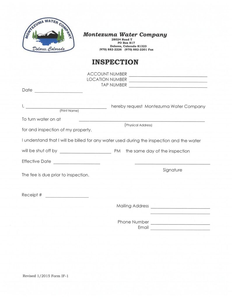 Inspection Form